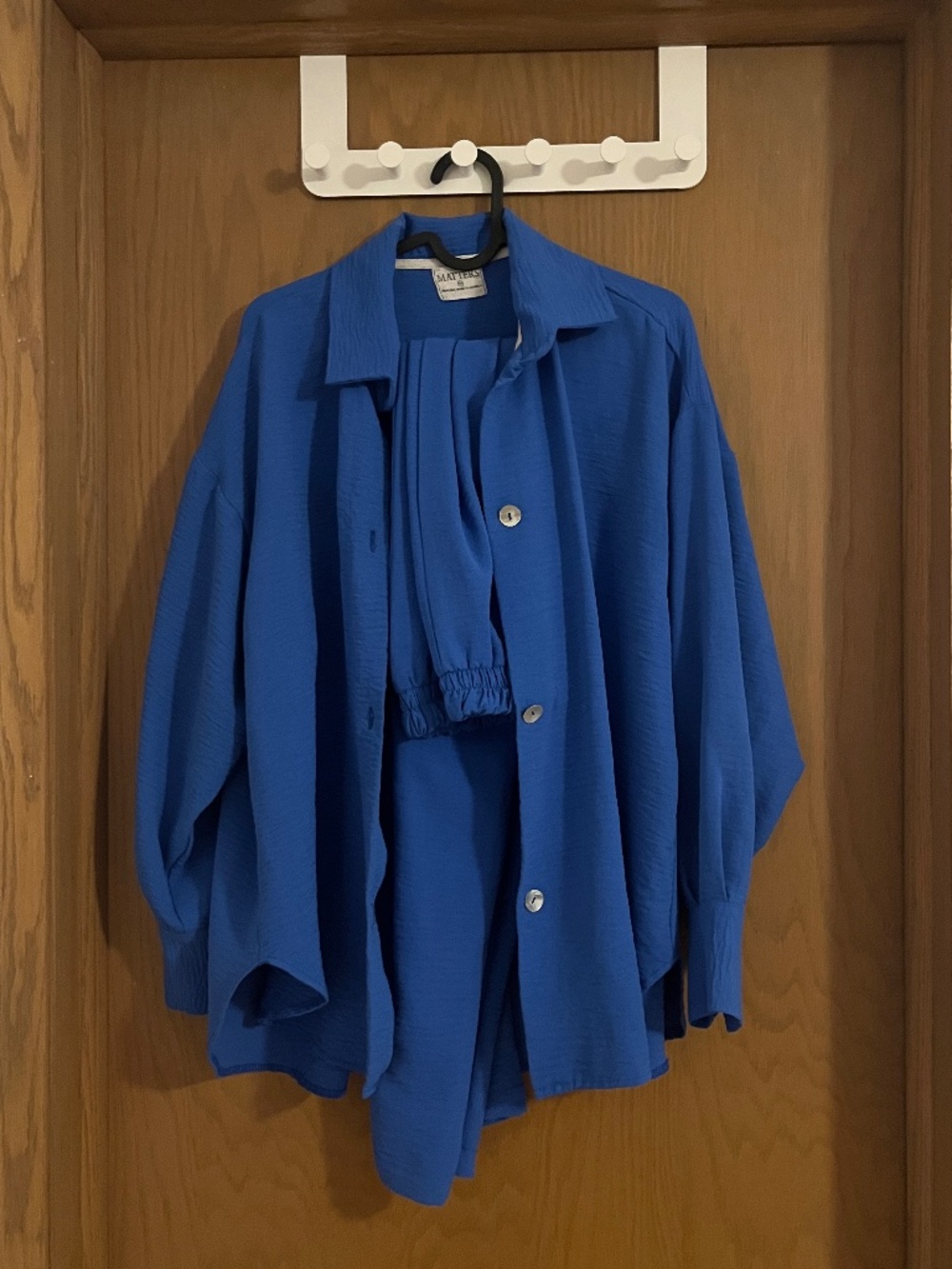 MATTERS TBILISI Designer Flowy Blue Set with Pearl Buttons